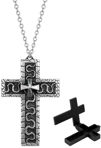 Black Cross Necklace, Gothic Cross Pendant for Women, Stylish Necklace for Cosplay Events, Halloween Costumes, Korean Folk Traditional Game Necklace, Fashion Accessories, 1pcs Black