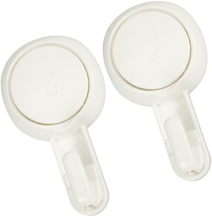 GATHINESS Ganci a Ventosa per Doccia 2 Pezzi, Ganci per Asciugamani da Parete senza Foratura in Plastica Trasparente, Supporto Riutilizzabile per Bagno e Cucina, Fissaggio su Vetro,