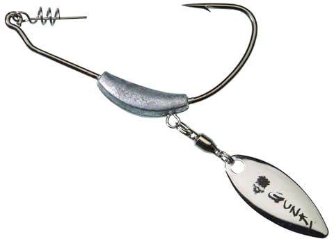 Gunki Texas Haken beschwert mit Spinnerblatt - 2 Offsethaken, Größe/Gewicht:Gr. 5/0 / 14g