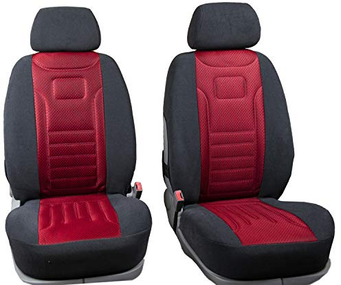 ERJOT Vordersitzbezüge Stripes Rot Universal Autositzbezüge Sitzbezüge Schonbezüge Polyester