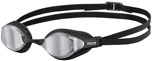 ARENA Airspeed Mirror Anti Beschlag Unisex Wettkampf Schwimmbrille für Erwachsene, Schwimmbrille mit Breiten Gläsern, UV-Schutz, 3 Austauschbaren Nasenstegen, Air-Seals Dichtungen