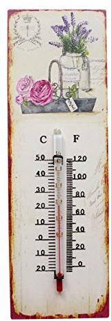 Gartenthermometer Lavendel 25 cm Außenthermometer Innenthermometer Thermometer