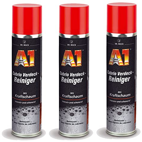 Dr. Wack A1 Lot de 3 mousses d'entretien pour capote de cabriolet (plastique, tissu, acrylique, dralon, cuir) 400 ml