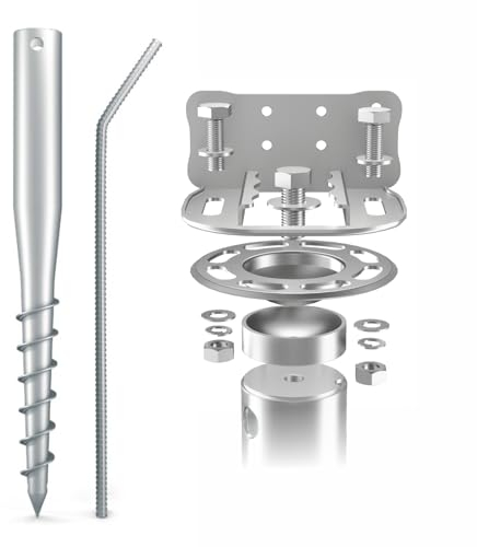 Maxerio NEU 80 cm 1er Base-Set TILT Schraubfundamente inkl. Konsole (feuerverzinkt); Ø 60 x 2; M12