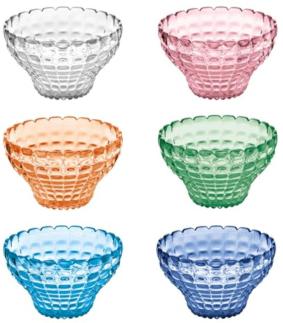 Guzzini -SET 6 CONTENITORI CM.12 TIFFANYColori decori vari