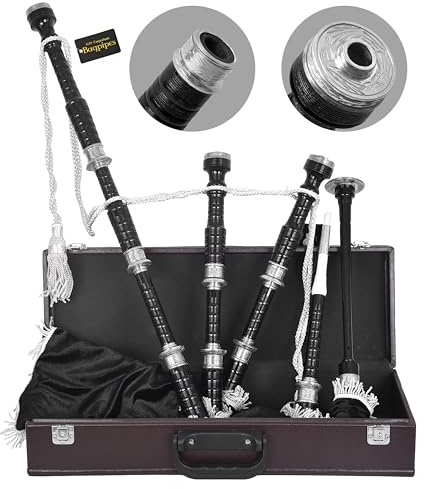 Kilt Emporium Traditional Scottish Bagpipes - Full Set with Accessories and Hard Case