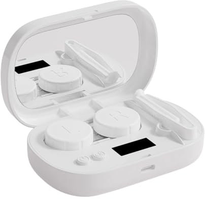 Ultrasonic Cleaner for C-ontact Lenses, C-ontact Lens Cleaning Machine, Rechargeable Lens Cleaner, Daily Use Compatible, Compact and Sleek, 9.8cm, for Women