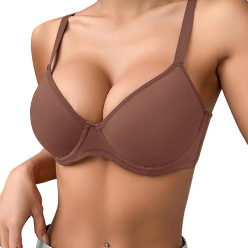 Reggiseno da donna con ferretto push-up, tinta unita, comodo, traspirante, a tre file, con protezione del petto, super imbottito, adatto per seni piccoli, sexy, tinta unita, intimo bikini comodo