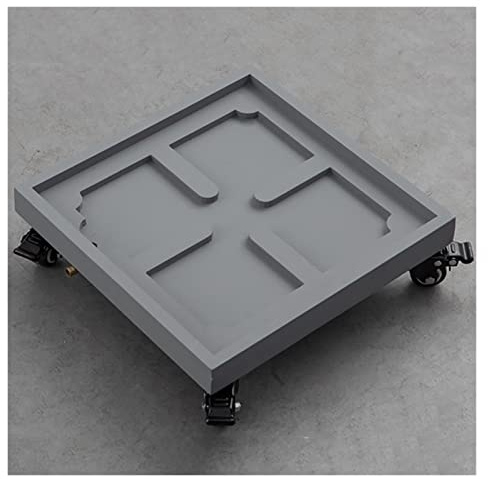 Chariot à Plantes carré Robuste avec roulettes, Plateau pour Pots de Fleurs de 36 cm, Chariot à Plantes Durable pour Un déplacement Facile, Chariot à Soucoupe Gris