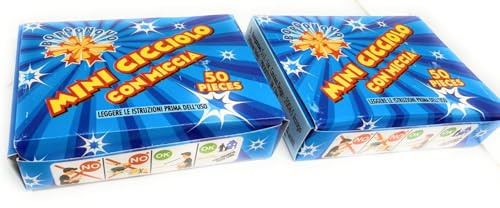 Mini Cicciolo con Miccia Categoria 1 – 2 Scatole da 50 Pezzi (Totale 100) – Petardi Sportivi e Miniature Sicure, Gioco Morbido e Divertente con Effetto Sonoro Realistico, Adatti per Feste e Collezione