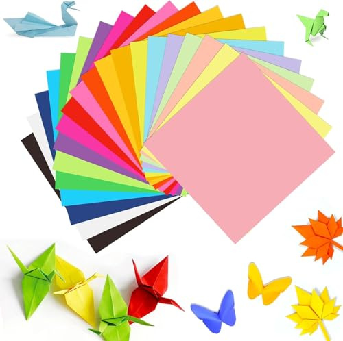 Origami-Papier,300 Blatt, 15×15 cm, 20 leuchtende Farben, 70 g/m² buntes papier, doppelseitiges quadratisches Faltpapier für DIY-Schul-Kunsthandwerksprojekte, Kinder und Erwachsene