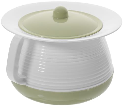 DECORNIJIA Pot de Chambre en Plastique Épais Couvercle, Bassin Portable Vert pour Adultes et Garçon et Filles, Urinoir Compact et Stable, pour Usage Domestique et Soins à Réutilisable