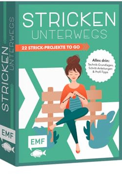Stricken unterwegs: 22 Strick-Projekte to go im praktischen Mitnahmeformat: Mützen, Pullover, Socken, Schals | Alles drin: Technik-Grundlagen, ... Schritt-Anleitungen & Profi-Tipps