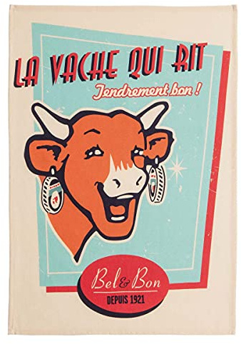 La Cow qui Laughing Retro Geschirrtuch - Vanille