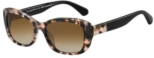 kate spade new york Women's Claretta Rectangular Sunglasses, Pink havana, 53 mm