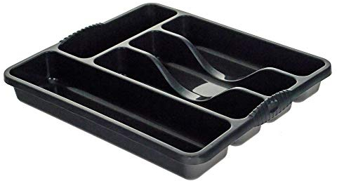 Wham Plastic Kitchen Cutlery Tray Organiser Rack Holder Drawer Insert Tidy Storage - Midnight