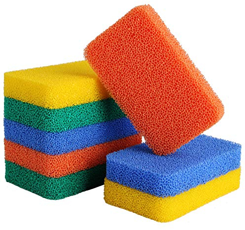 Lot de 8 éponges à récurer en silicone colorées réutilisables et lavables à la vaisselle