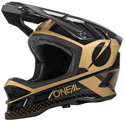 O'NEAL | Ersatzschirm Fahrrad-Helm | Mountainbike MTB | Ersatzschirm für den Blade Helmet Polyacrylite Delta V.22 | Visor Blade Helmet Polyacrylite Delta V.22 | Erwachsene | Schwarz Gold