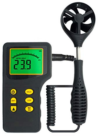XIXIDIAN Misuratore di velocità del vento digitale portatile misuratore di velocità dell'aria del volume dell'aria e del punto di rugiada del punto di rugiada umidità del flusso dell'aria umidità dell