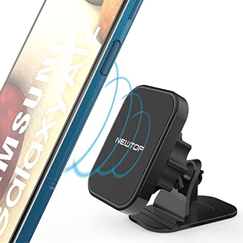 N NEWTOP Supporto ST29 Magnetico Nero Calamita Porta Telefono Adesivo Cruscotto Macchina Auto Camper Camion Stand Reggi Universale da Tavolo per Cellulare Smartphone Telefono GPS Navigatore