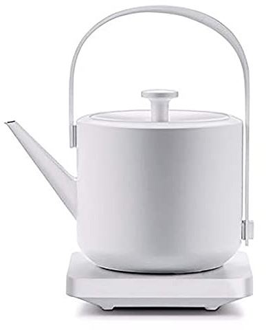 oUyOo Bollitore Elettrico retrò, Teiera per Uso Domestico in Acciaio Inossidabile Bollitore Elettrico Commerciale Bollitore per Acqua Bella Teiera 600 Ml, 1200 W,Bianca