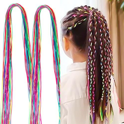 30 Stück Bunte Dreadlock Haarseile Haarsträhnen Mädchen Haarschmuck 82 cm Langes Geflochtene Haarseile Verschiedene Regenbogen Geflochtene Stirnbänder Haarseil Haaraccessoires für Mädchen