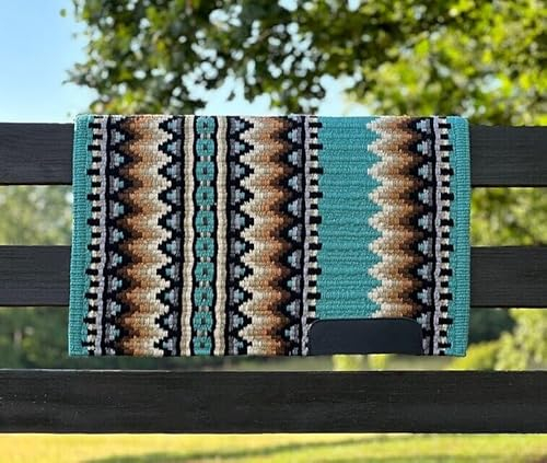 EQUIGEAR Western Show Horse Satteldecke aus neuseeländischer Wolle, Western-Design, handgefertigte Satteldecke, Wollpolster, Sensor Flex (Anpassung möglich), SD40 (34 x 34)