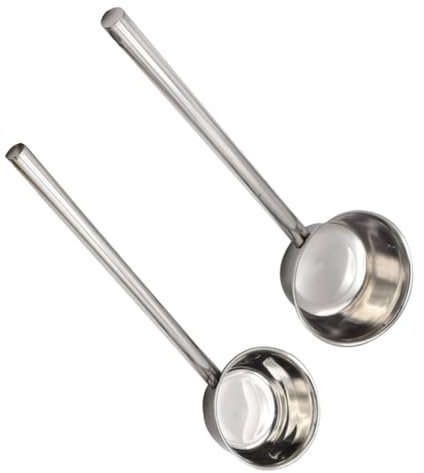 TOPBATHY 2St Wasserkelle suppenlöffel Suppenkelle gießkanne Bewässerungswasserschaufel Schöpflöffel kochlöffel Scoop Schöpfkelle aus Edelstahl Schöpfkellen zum Kochen Shampoo Metall wok 16c