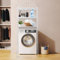 Supfine Étagère de toilette à 3 étages avec crochets, étagère pour machine à laver, étagères réglables, peu encombrante (blanc, 65 x 34 x 177 cm)