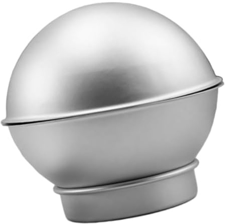 Cabilock Aluminium Alloy Half Sphere Cake Mold and Bath Ball Crafting Mould Set with Base for DIY Baking and Decorative Bath Ball Making in Semicircular Shape