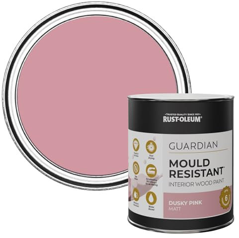 Rust-Oleum Pink Guardian Mould Resistant Interior Wood Paint in Matt Finish - Dusky Pink 750ml