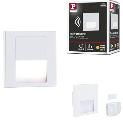 Paulmann 79999 LED Wandeinbauleuchte Tsaro eckig 80x36mm 1W 80lm 230V 2700K Weiß matt