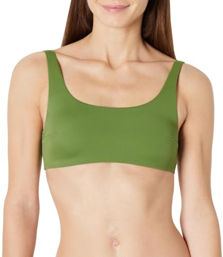 Amazon Essentials Top Bikini con Scollo Quadrato Donna, Verde Oliva, 46