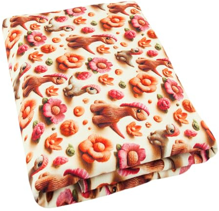 Baumwollstoff | Jerseystoff | Kinderstoff Dinosaurier | 95% Baumwolle, 5% Elasthan | weich, stapazierfähig, elastisch, vielseitig zum Nähen | 100 cm x 150 cm | rosa