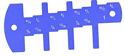 ANKROYU Fräser-Tiefenmesser-Werkzeug, professionelle Höhenmessschablone aus Aluminiumlegierung mit klaren imperialen Skalen 1/8 1 Zoll für Holzbearbeitungs- und Heimwerkerprojekte, (Blau)