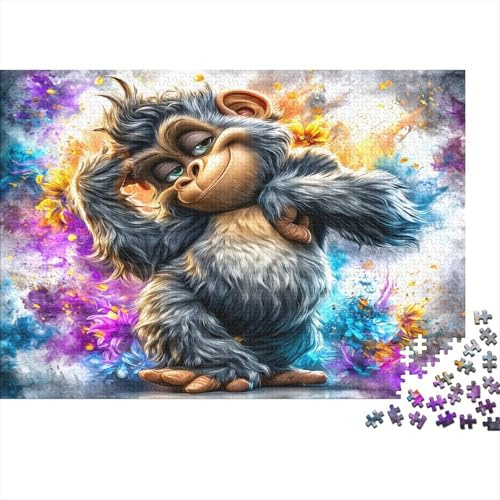 Bunter AFFE Puzzle Jigsaw Umweltfreundlich Material Stressabbau Bunt Entspannend für Freizeitaktivität 52x38cm/1000Teile
