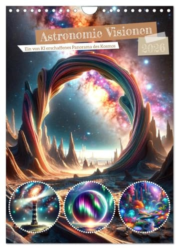 Astronomie Visionen - Ein von KI erschaffenes Panorama des Kosmos (Wandkalender 2026 DIN A4 hoch), CALVENDO Monatskalender: Erkunden Sie die Wunder ... durch KI-Kunst. (CALVENDO Wissenschaft)