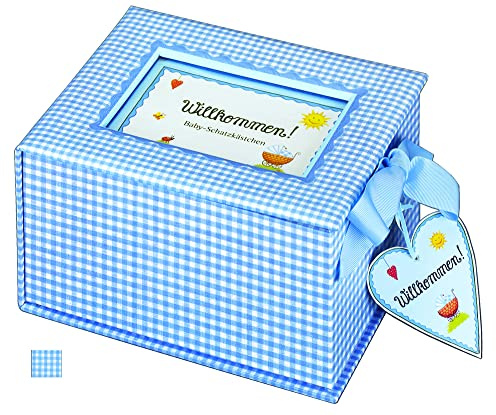 Baby-Schatzkästchen Willkommen! (hellblau)