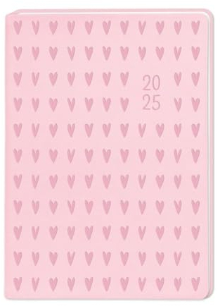 Terminplaner Lederlook 2025 Rosa: Terminplaner Lederlook A6