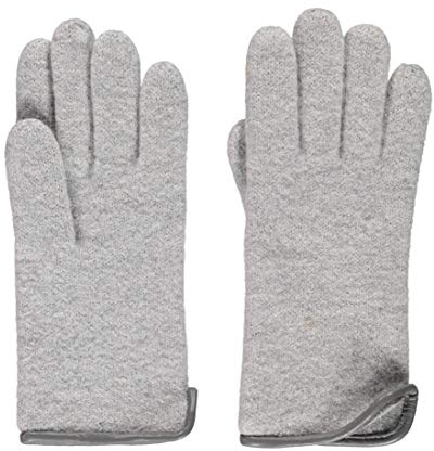 Roeckl Strickhandschuh Damen Lederpaspol hellgrau Größe 7,5