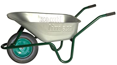 ALTRAD LIMEX Schubkarre Bauschubkarre Grün (100l Liter Wanne verzinkt mit PU Vollgummirad)