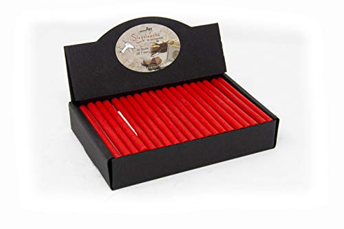 gravurART Siegelwachs Rot für Wachspistole - Einladungen versiegeln mit Stempelwachs für Siegelstempel - 72 Sticks - 7mm