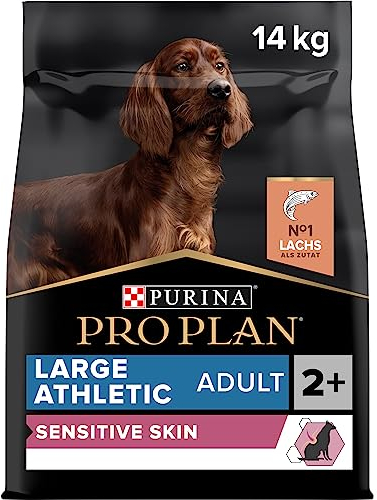 Pro Plan Large Athletic Adult Sensitive Skin, Hundefutter trocken, reich an Lachs, 1er Pack (1 x 14 kg)