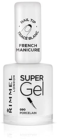 Rimmel London Super Gel French Manicure Nail Tip Whitener, 9 Porcelain, 12 ml