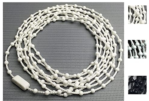 EFIXS Rollokette aus PVC (Bedienkette) – mit Kettenverbinder - Bedienlänge 140 cm (Umlauf 280 cm) - 4,5 x 12 mm - für Rollos, Jalousien, Lamellenvorhänge, Farbe: Weiss