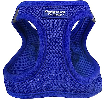 Downtown Pet Supply Step in Dog Harness for Small Dogs No Pull, Medium, Blue - Adjustable Harness with Padded Mesh Fabric and Reflective Trim - Buckle Strap Harness for Dogs