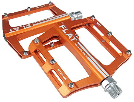 Pedali antiscivolo in alluminio FrontStep Pedali per bicicletta facili per MTB/Pedale mountain bike/Pedale BMX con perno in acciaio Cr-Mo (arancione)