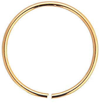 AZARIO LONDON Nasenring, 9 Karat Gold, 0,4 mm, nahtlos, durchgehender Nasenring, Weißgold, Metall