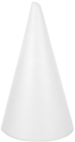 Happyyami White Polystyrene Cone 35cm Large Craft Foam Cones Shape DIY | Christmas Tree Cone for Crafting, Table Centerpiece, Wedding Decoration, Flower Arrangement, Food Dessert Cake Tower