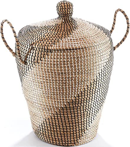 Kobolo Schlangenkorb Aufbewahrungskorb Wäschekorb - Seegras - natur-braun - 45x60 cm